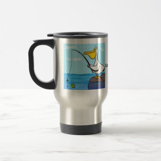 Mug De Voyage Drôle pélican de pêche (Gauche)