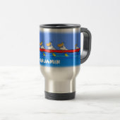 Mug De Voyage Drôle pélicans rameurs dessin animé (Devant droit)