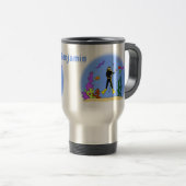 Mug De Voyage Drôle plongeur et poisson mer créatures dessin ani (Devant droit)