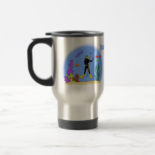 Mug De Voyage Drôle plongeur et poisson mer créatures dessin ani