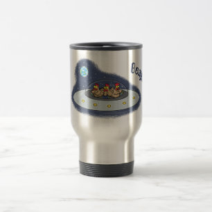 Mug De Voyage Drôle poule dans l'espace dessin animé