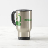 Mug De Voyage Drôle serpent vert avec caricature maraca (Devant gauche)