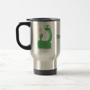 Mug De Voyage Drôle serpent vert avec caricature maraca
