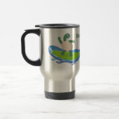 Mug De Voyage Drôle tortue vague de surf dessin animé (Gauche)