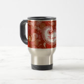 Mug De Voyage Écarlate rouge Paisley (Devant gauche)