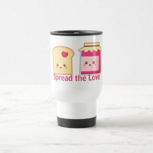Mug De Voyage Écartez l'amour avec du pain grillé et la