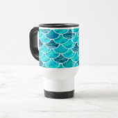 Mug De Voyage Échelle de sirène motif turquoise menthe vert bleu (Devant gauche)