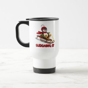 Mug De Voyage Éclairage - Neige Dormant mignon Pingouin hiver