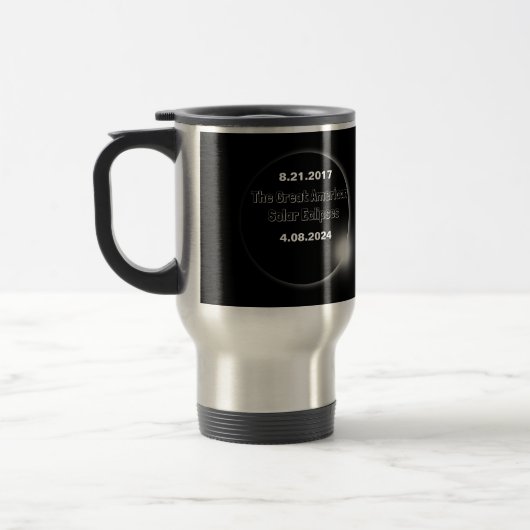 Mug De Voyage Éclipse solaire double datée 2024 & 2017 (Gauche)
