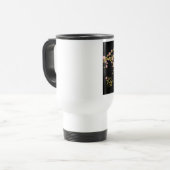 Mug De Voyage Écran noir rose Sakura or noir (Devant gauche)