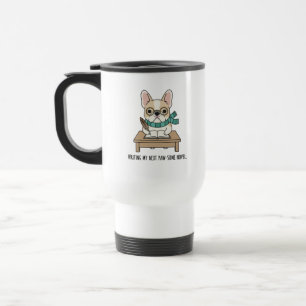 Mug De Voyage Écriture Créative Frenchie Chiot Étudie Bulldog Mi