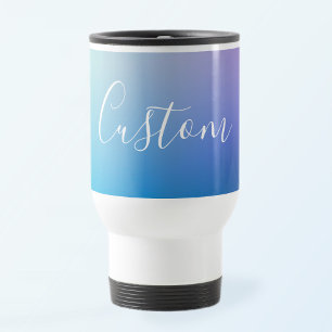 Mug De Voyage Écriture de script moderne éditable Ombre coloré