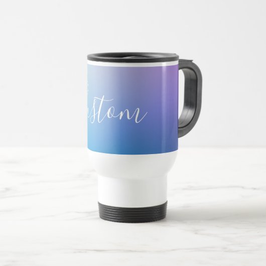 Mug De Voyage Écriture de script modifiable moderne | Ombre colo (Devant droit)
