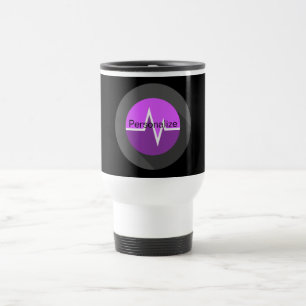 Mug De Voyage EKG ligne médicale Dr infirmière violet noir
