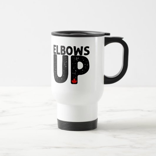 Mug De Voyage ELBOWS UP Bold Distressed Typographie (Droite)