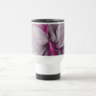 Mug De Voyage Elégant Chaos Moderne Abstrait rose Fractal Art