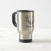 Mug De Voyage "Elegant Deer Antler Christmas-Travel Mug" (Devant gauche)