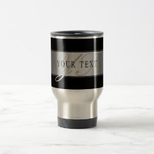 Mug De Voyage Élégant écriture de script de monogramme modifiabl