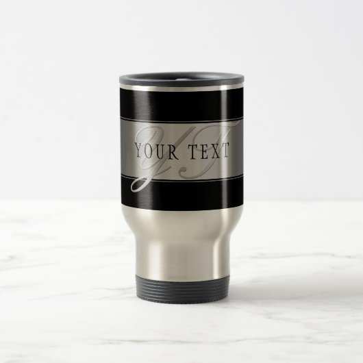 Mug De Voyage Élégant écriture de script de monogramme modifiabl (Centre)