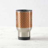 Mug De Voyage Élégant Monogramme De Quatrefoil Orange Avec Nom (Centre)