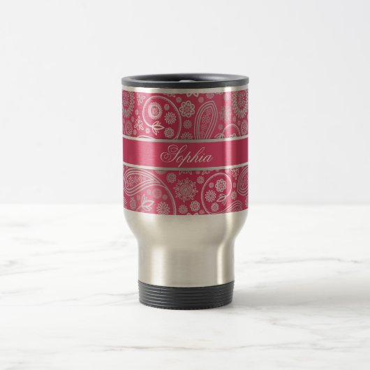 Mug De Voyage Elégant motif floral paisley tendance (Centre)