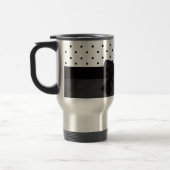 Mug De Voyage Elégant noir, blanc Pois-noir noir Bow (Gauche)