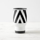 Mug De Voyage Elégant Noir et Blanc rayé Design initial (Centre)