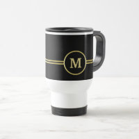 Élégant or Monogramme personnalisé sur noir