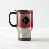 Mug De Voyage Élégant rose Brossé Avec Monogramme Or Simple (Gauche)