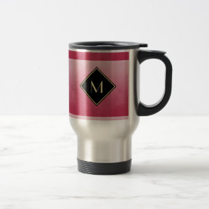 Mug De Voyage Élégant rose Brossé Avec Monogramme Or Simple