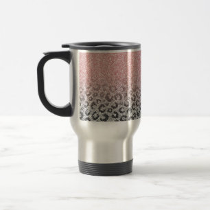 Mug De Voyage Élégant Rose Gold & Silver Parties scintillant E