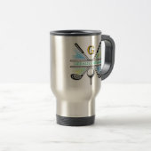 Mug De Voyage Elégante conception de monogramme de golf énergéti (Devant droit)