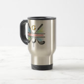 Mug De Voyage Elégante conception de monogramme de golf énergéti (Devant gauche)