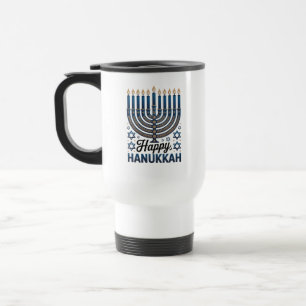 Mug De Voyage Élégante fête de Hanouka - Art de vacances juif