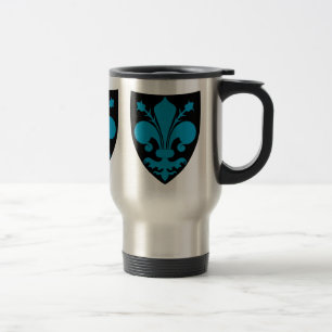 Mug De Voyage Elégante Fleur De Lis médiévale en bleu
