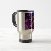 Mug De Voyage Élégante Magenta Purple bleu Hydrangée fleurs (Devant gauche)
