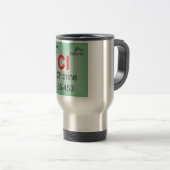 Mug De Voyage Élément individuel de chlore du Tableau périodique (Devant droit)