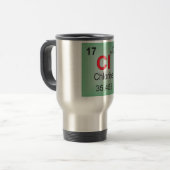 Mug De Voyage Élément individuel de chlore du Tableau périodique (Devant gauche)