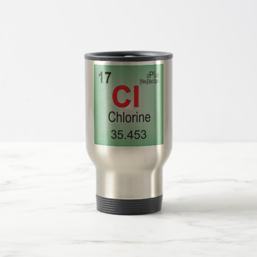 Mug De Voyage Élément individuel de chlore du Tableau périodique (Centre)