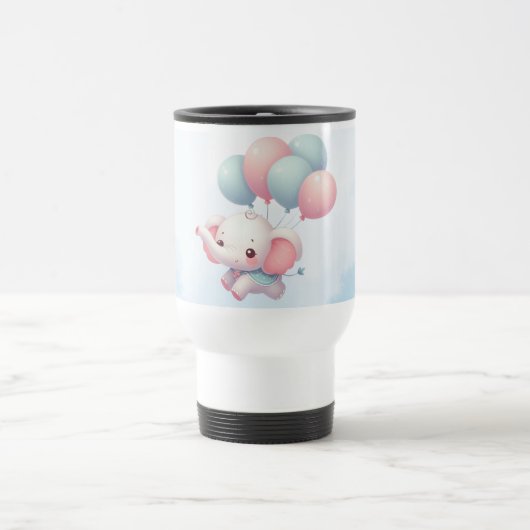 Mug De Voyage éléphant bébé avec des ballons (Centre)