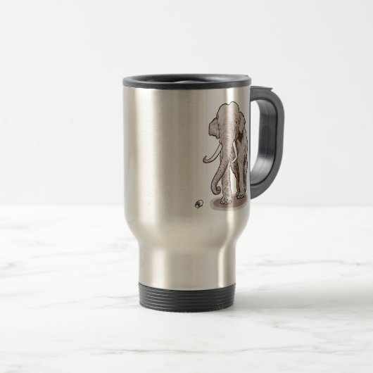 Mug De Voyage Éléphant de liberté (Devant droit)