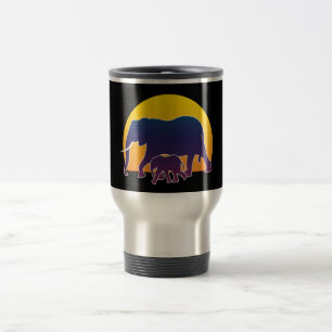 Mug De Voyage Eléphants couchés de soleil
