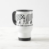 Mug De Voyage Eléphants noirs et blancs Motif moderne tendance (Devant gauche)