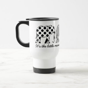 Mug De Voyage Éléphants noirs et blancs Motif moderne tendance