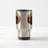 Mug De Voyage Élévant silhouette coucher de soleil rétro (Centre)