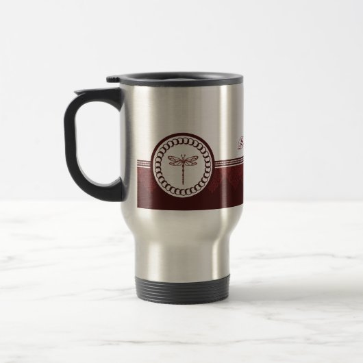 Mug De Voyage Emblème de libellule rouge Voyage Musique (Gauche)