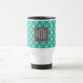 Mug De Voyage Emerald Motif géométrique avec Monogrammes (Centre)