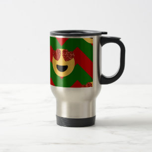 Mug De Voyage émoticône de coeur de noël