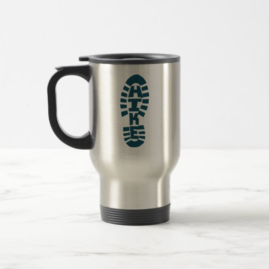 Mug De Voyage Empreinte de chaussure sur la semelle. (Gauche)