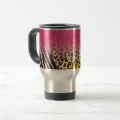 Mug De Voyage Empreinte de léopard à la mode, zèbre rayures (Devant gauche)